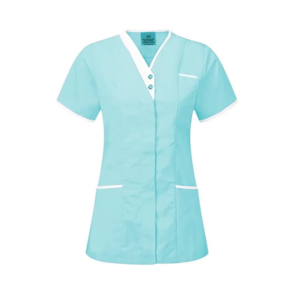 Skyuniforms T25 Healthcare Woman Spa Salon Beautician Cross Neck Tunic Nail Massage Therapist Shirts Top in Multicolors