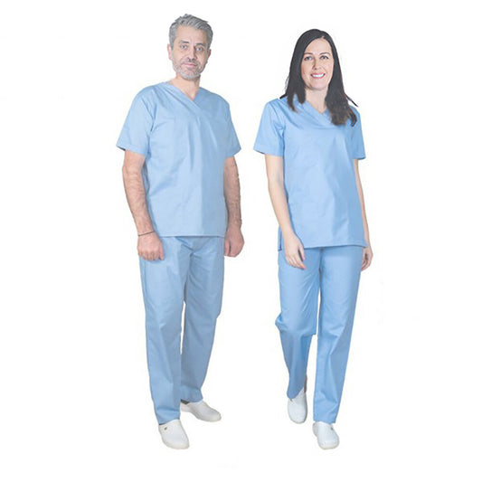 Sky Mens and Womens Hospital Doctors Scrub Trousers Top Set, Medical Doctor Uniform, Lightweight Fabric Medical Work Wear