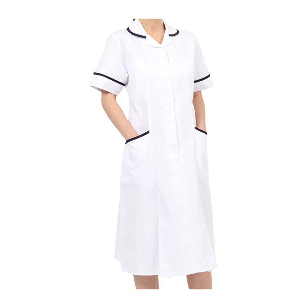 Women Healthcare Dress Tunic Nurses Uniform Medical Dental Therapist Long Dress